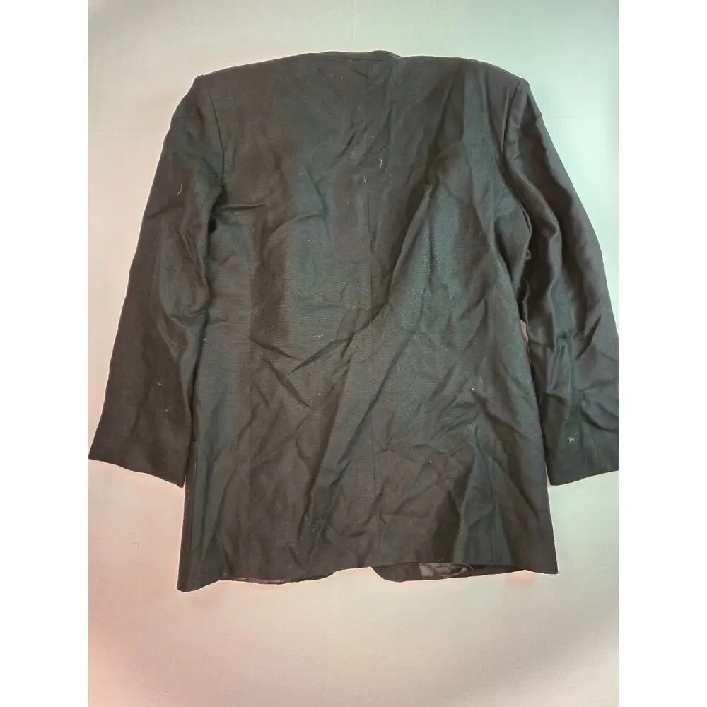 Christian Dior Womens Blazer Suit Jacket Size 10 Black Vintage Single Button